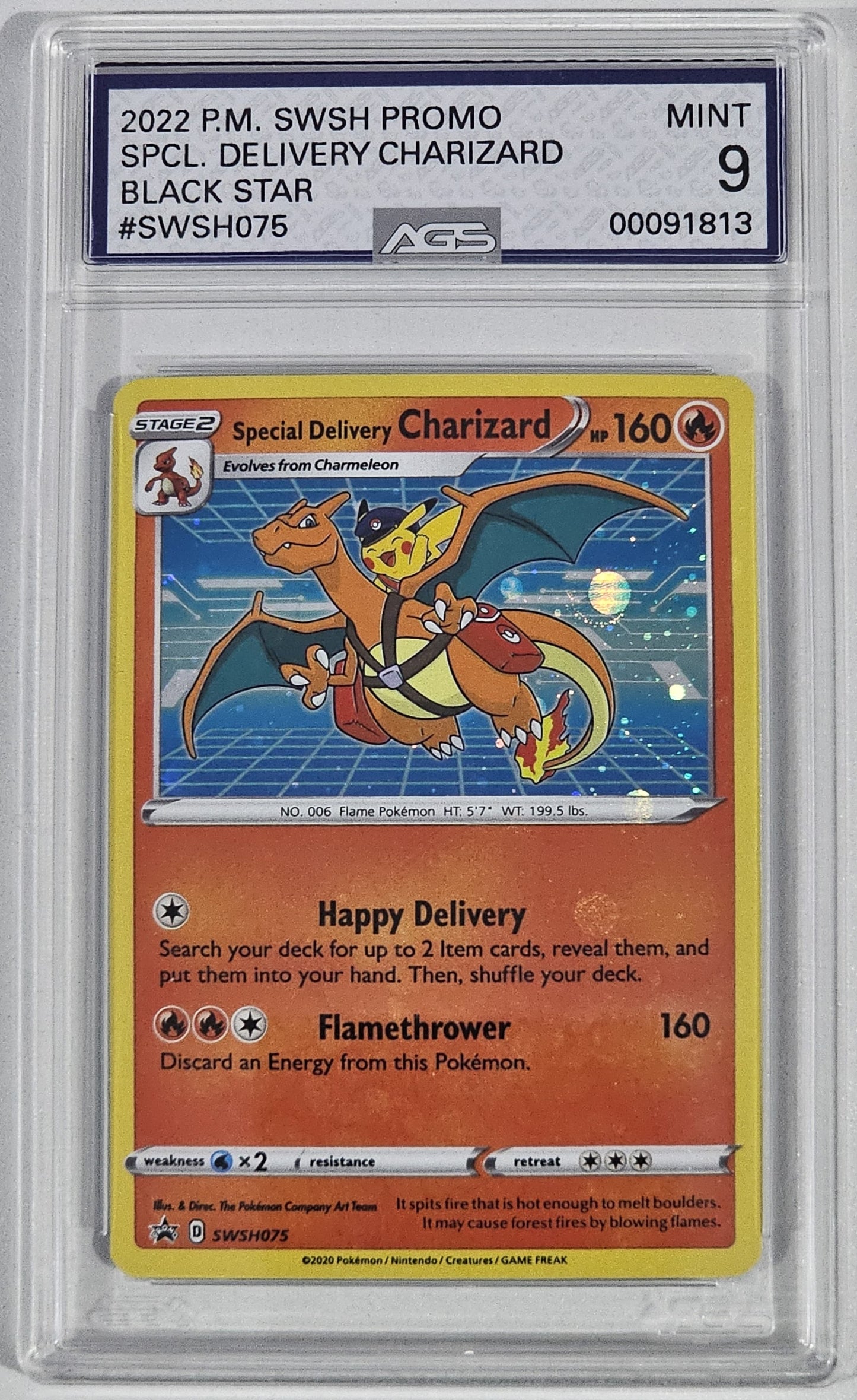 Special Delivery Charizard #SWSH075 Pokemon Promo AGS 9